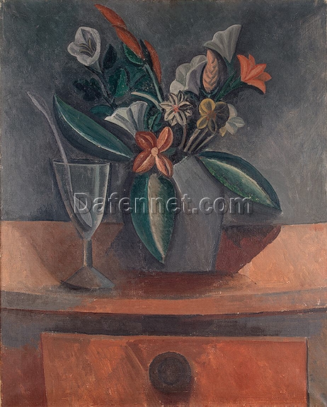 Cubist Still Life Inspired by Pablo Picasso – ‘Flowers in a Grey Jar’ Oil on Canvas