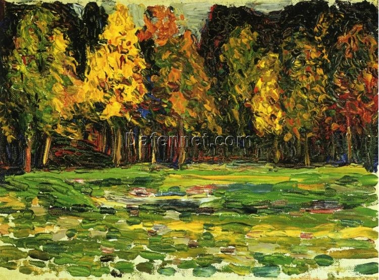 Wassily Kandinsky – Forest Edge, 1903 Post-Impressionist Landscape Painting Replica