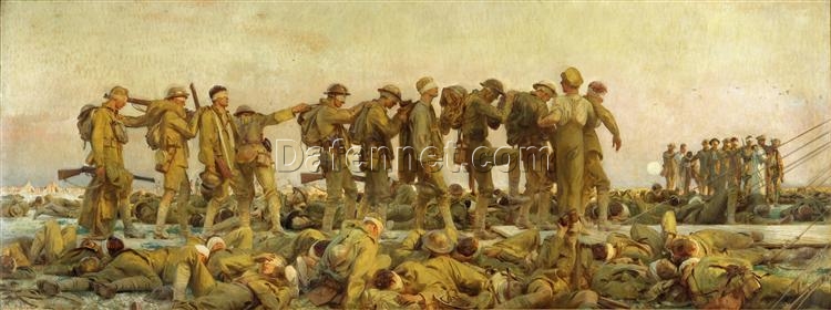 Oil Painting Inspired by John Singer Sargent’s Gassed – Realistic Genre Art on Canvas