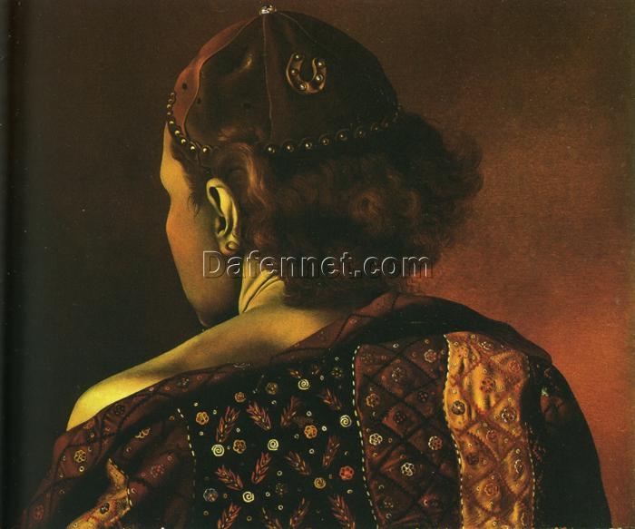 Geodesic Portrait of Gala Inspired by Salvador Dali – Realism Surrealist Oil on Panel (1936)