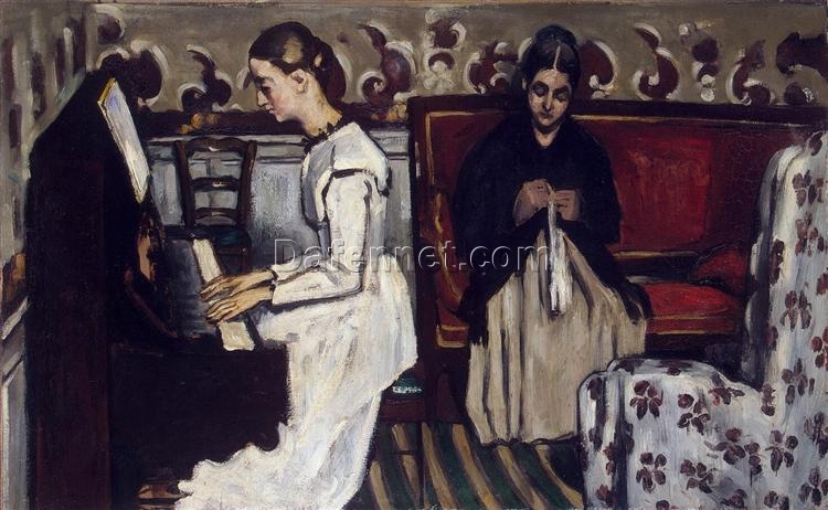 Paul Cézanne – “Girl at the Piano (Overture to Tannhäuser)” – Dark Period Romanticism Painting, 1869