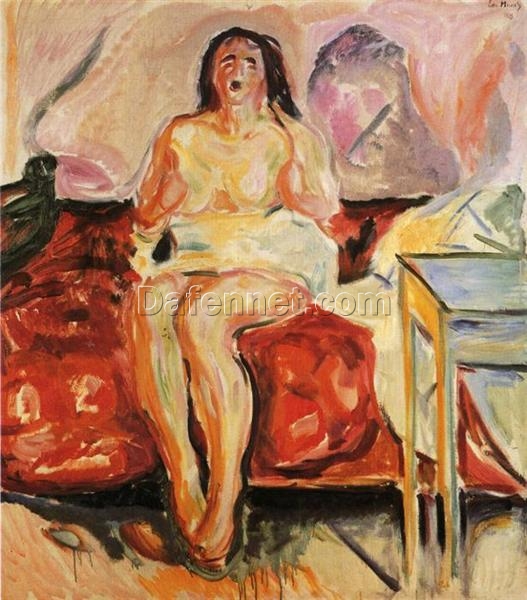 Girl Yawning by Edvard Munch – 1913 Expressionist Oil Painting