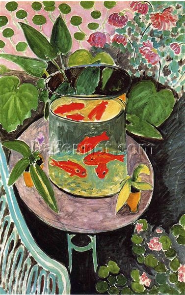 Henri Matisse Inspired Post-Impressionist Animal Painting – ‘Goldfish’ (1911) – Hand-Painted Oil on Canvas