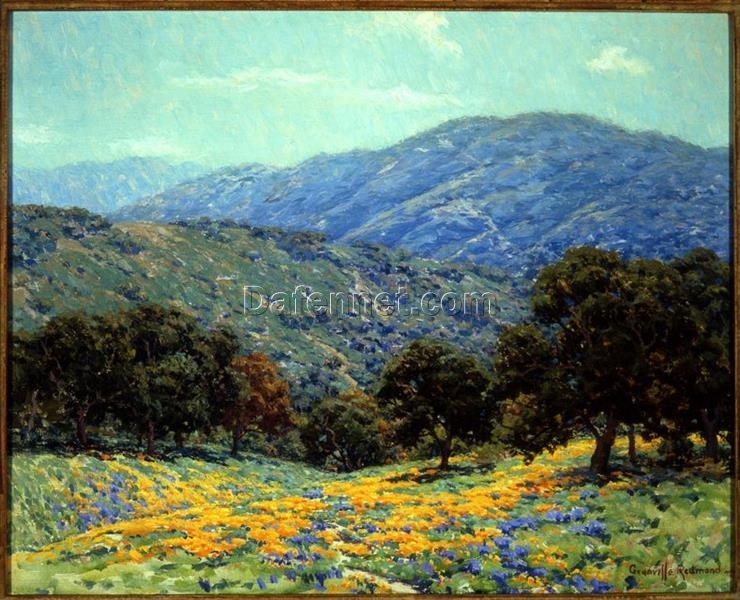 Flowers Under the Oaks by Granville Redmond – Handcrafted Impressionist Art Reproduction