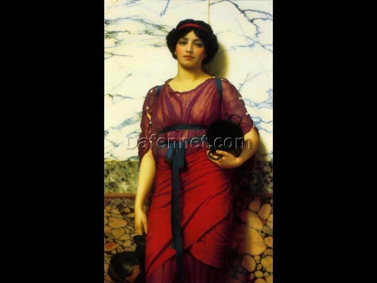 Grecian Idyll by John William Godward | 1907 Neoclassical Portrait Painting