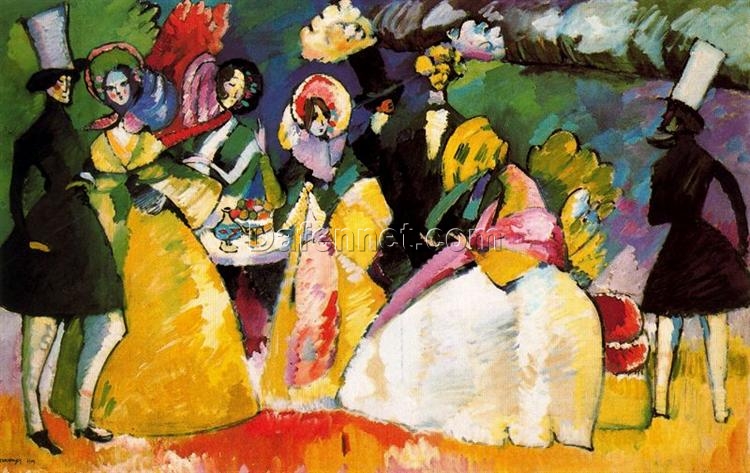 Kandinsky’s Group in Crinolines (1909) – Oil on Canvas, Expressionist Art