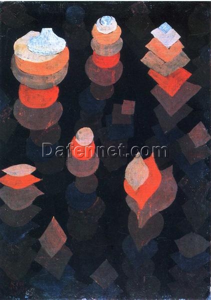 Expressionist Flower Painting Growth of the Night Plants by Paul Klee (1922) – Bauhaus Art for Living Room and Office Decor