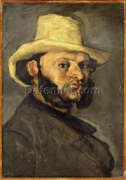 Gustave Boyer in a Straw Hat” – 1871 Portrait, Oil on Canvas by Paul Cézanne