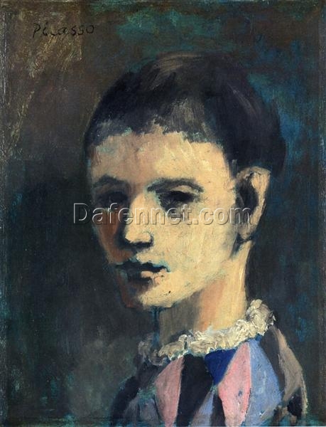 Post-Impressionist Portrait Inspired by Pablo Picasso – ‘Harlequin’s Head’ (1905) Oil on Panel