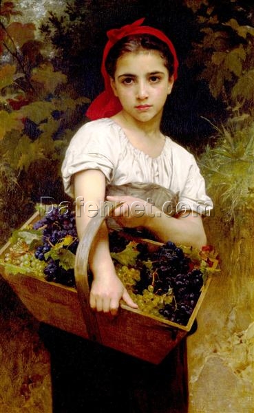 William-Adolphe Bouguereau’s Harvester (Vendangeuse) – Academicism Portrait Oil Painting Replica, 1875