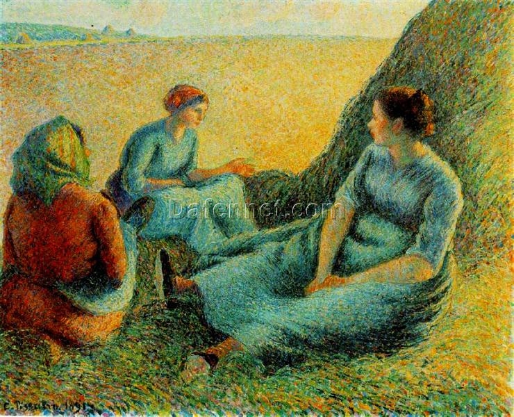 Haymakers Resting” (1891) – Camille Pissarro Neo-Impressionist Landscape Art