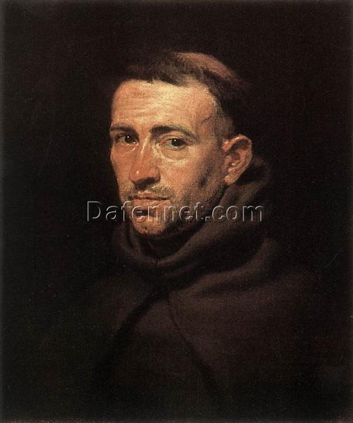 Head of a Franciscan Friar” by Peter Paul Rubens – Classic Baroque Oil Painting Reproduction