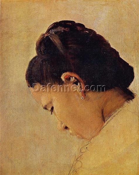 Head of a Girl by Georges Seurat – Post-Impressionist Portrait Oil Painting