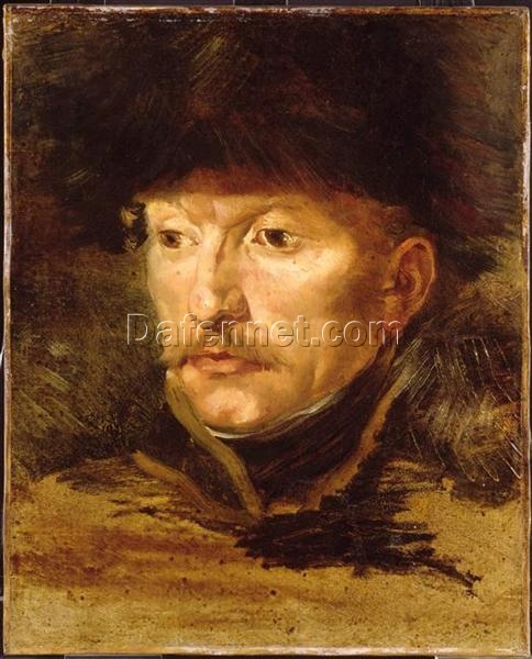 Romanticism Portrait: Head of a Horseman by Théodore Géricault – Oil Painting Reproduction