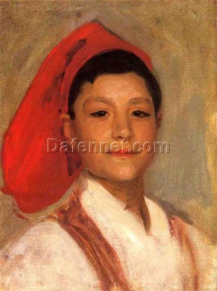 Oil Painting Inspired by John Singer Sargent’s Head of a Neapolitan Boy – Realistic Sketch on Canvas