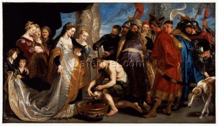 Reproduction of “Head of Cyrus Brought to Queen Tomyris” by Peter Paul Rubens – Historical Baroque Masterpiece