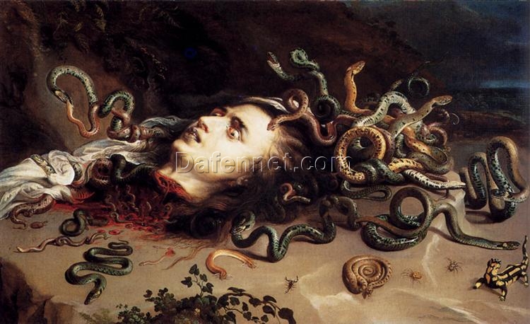 Head of Medusa – Oil Painting Reproduction by Peter Paul Rubens (c.1617-1618)