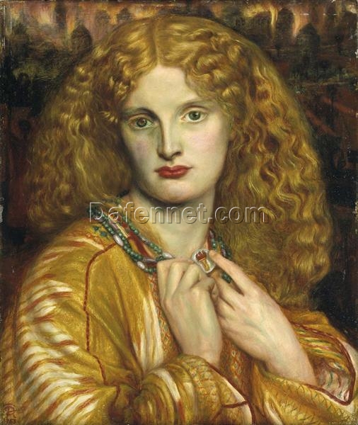 Helen of Troy – 1863 Oil Painting by Dante Gabriel Rossetti – Mythology Artwork