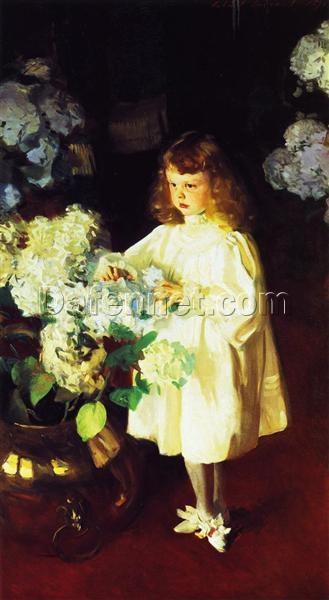 John Singer Sargent ‘Helen Sears’ Realism Portrait – Fine Art Reproduction on Canvas