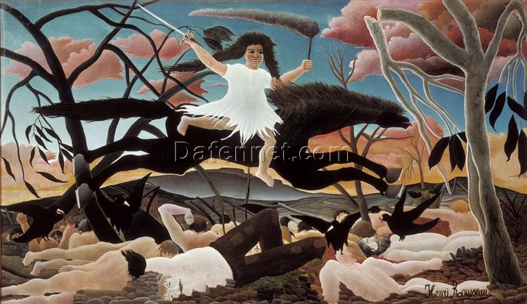 Henri Rousseau “War or the Ride of Discord” Oil Painting Reproduction – Naïve Art Allegorical Painting on Canvas