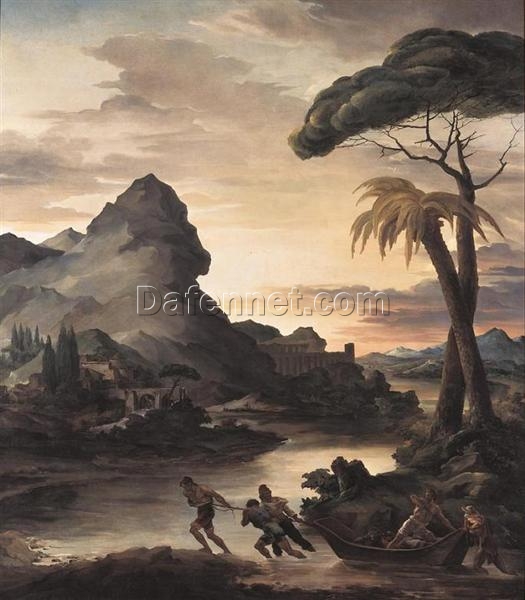 Romantic Landscape Art: Heroic Landscape with Fishermen by Théodore Géricault – Oil Painting Reproduction