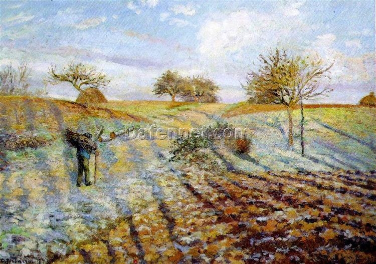 Hoarfrost” by Camille Pissarro – Capturing Winter’s Beauty in Impressionism