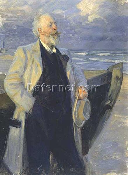 Holger Drachman by Peder Severin Kroyer – 1895 Impressionist Portrait Reproduction