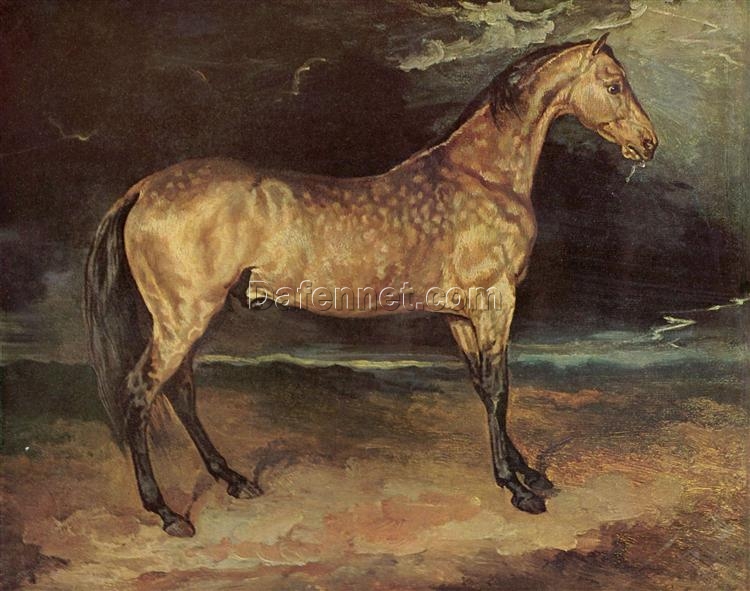 Romanticism Animal Art: A Horse Frightened by Lightning by Théodore Géricault – Oil Painting Reproduction