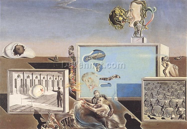 Illumined Pleasures – Surrealist Symbolic Oil Painting Inspired by Salvador Dali