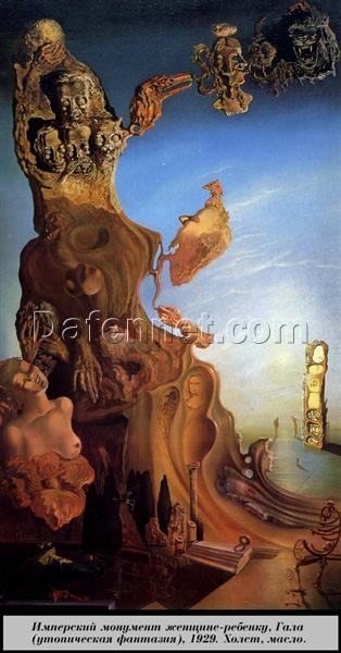 Imperial Monument of Woman-Child, Gala – Surrealist Oil Painting Inspired by Salvador Dali