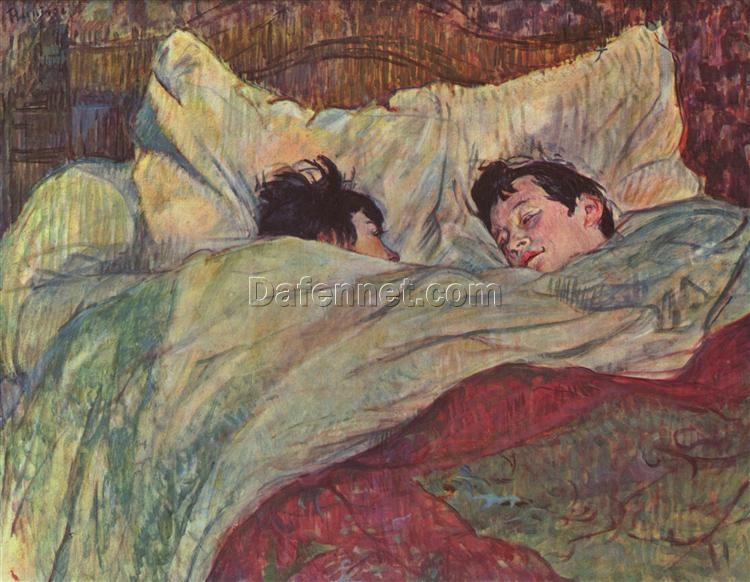 In Bed (Dans le Lit) – 1893 by Henri de Toulouse-Lautrec | Oil on Cardboard, Post-Impressionism