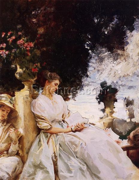 John Singer Sargent Oil Painting – In the Garden, Corfu, 1909, Impressionist Genre Painting