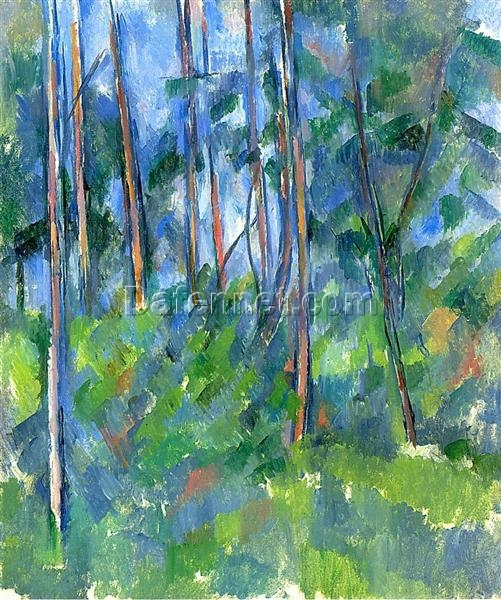 In the Woods” – 1898 | Cézanne’s Cubist Landscape in Oil on Canvas