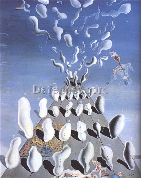 Surrealist-Inspired Inaugural Gooseflesh by Salvador Dalí – 1928 Oil on Cardboard