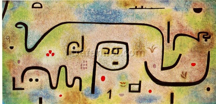 Insula Dulcamara by Paul Klee – Bauhaus Abstract Oil on Burlap (1921-1938)