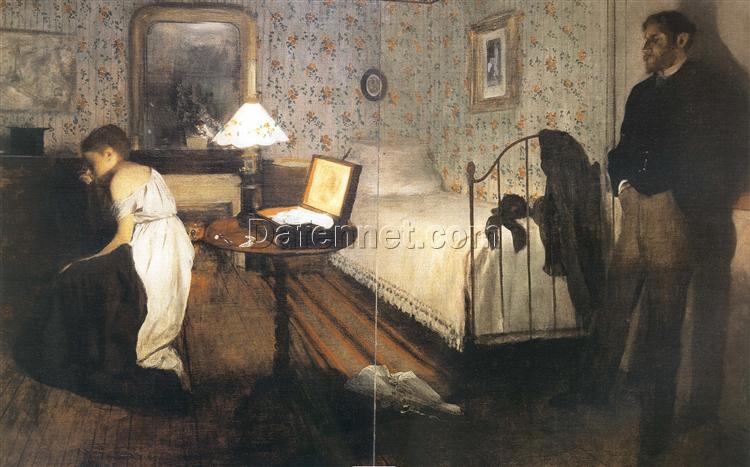 Buy Edgar Degas Interior (The Rape), 1868-1869 Grisaille Painting, Emotional Impressionism