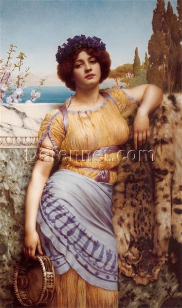 Ionian Dancing Girl by John William Godward | 1902 Neoclassical Portrait of Graceful Beauty