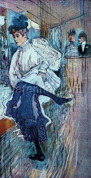 Jane Avril Dancing” (1892) – Post-Impressionist Art Nouveau Oil Painting by Toulouse-Lautrec