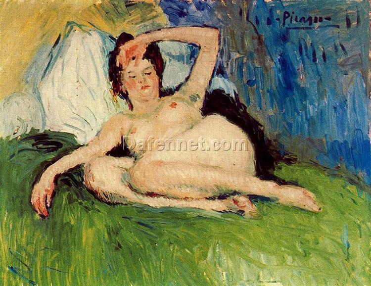 Inspired by Picasso: Jeanne (Reclining Nude) – 1901 Post-Impressionist Nude Painting