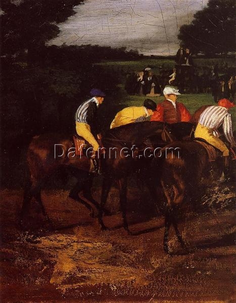 Impressionism Genre: Jockeys at Epsom by Edgar Degas – Oil Reproduction on Canvas (1861 – 1862)