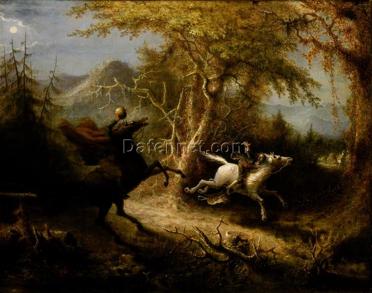 The Headless Horseman by John Quidor – Handcrafted 1858 Romantic Art Reproduction