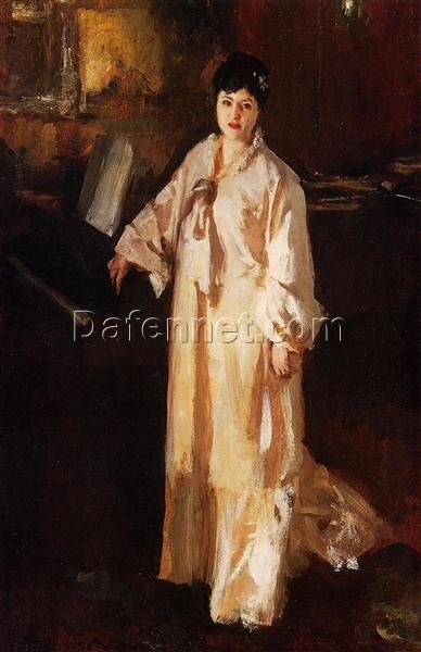 Oil Painting Inspired by John Singer Sargent’s Judith Gautier – Realistic Portrait Art on Canvas