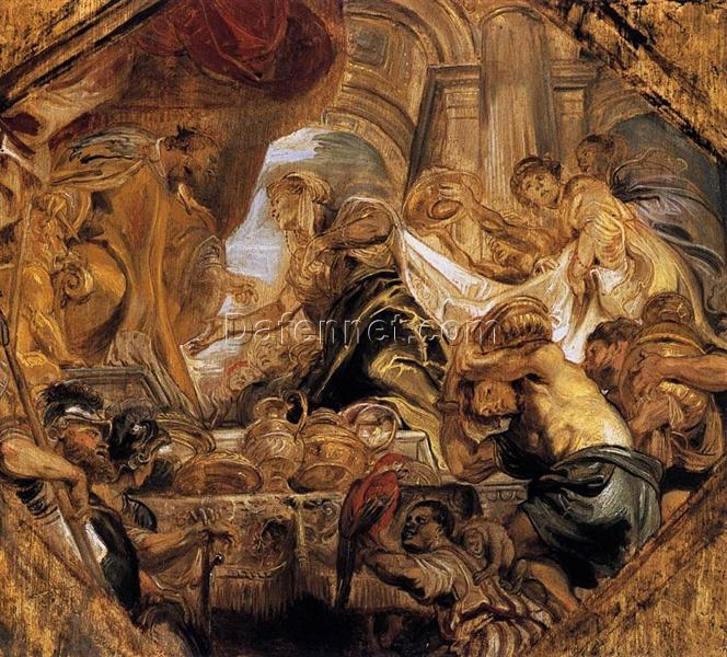 King Solomon and the Queen of Sheba – Baroque Oil Painting by Peter Paul Rubens