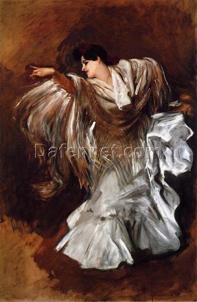 John Singer Sargent ‘La Carmencita’ Realism Portrait – Fine Art Reproduction on Canvas