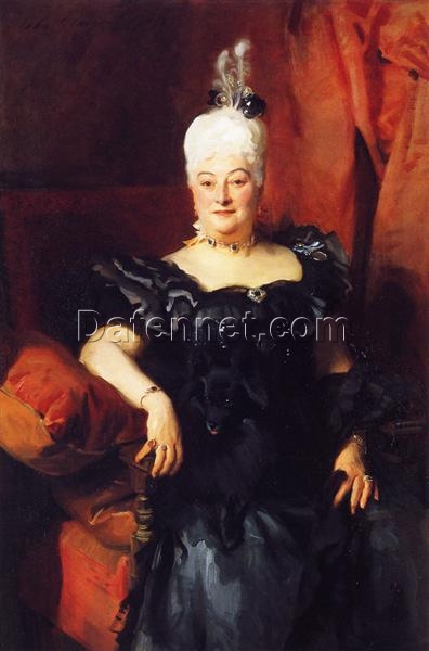 John Singer Sargent ‘Lady Fauden Phillips’ Realist Oil Portrait – Fine Art Reproduction on Canvas