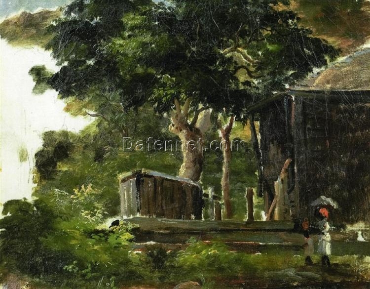 Antilles Landscape with House in the Woods” by Camille Pissarro – Realism, 1854-1855 Oil on Canvas