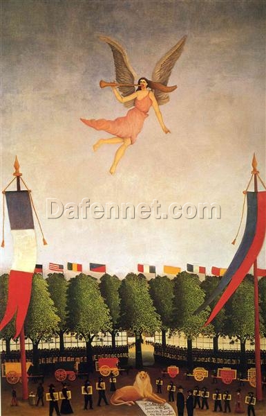 Hand-painted Henri Rousseau Liberty Inviting Artists – 1905-1906 Allegorical Naïve Art Oil Painting | Canvas Reproduction of Creative Freedom