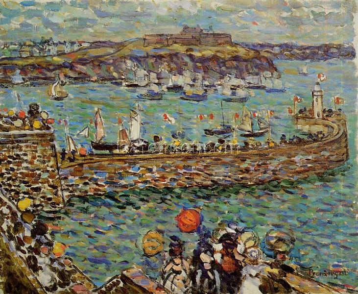 Lighthouse at St. Malo by Maurice Prendergast – Post-Impressionist Oil Painting (c. 1907)