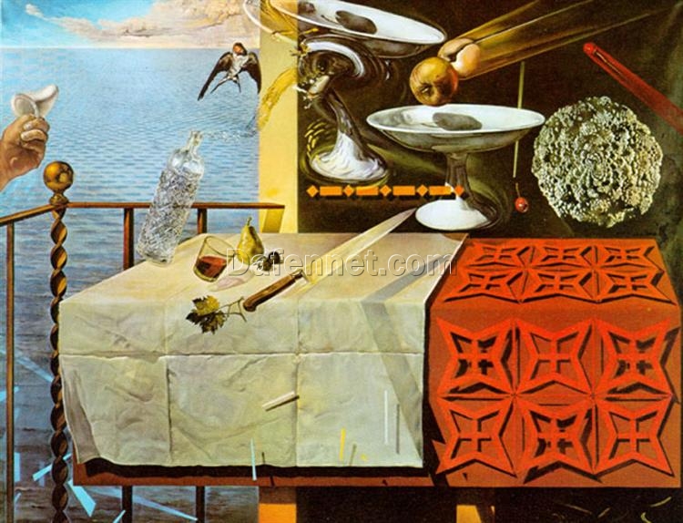 Inspired by Salvador Dali: Living Still Life – Surrealist Realism Oil Painting on Canvas