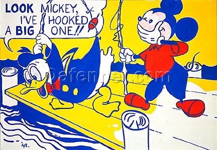 Roy Lichtenstein ‘Look Mickey’ Pop Art Oil Painting – Customizable Canvas Art for Contemporary Spaces